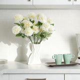 48 Heads Artificial Chrysanthemum Flowers Bouquets Plastic Hydrangea Silk Mums Hydrangea Wedding Bouquets For Home Garden Party Office Decoration Table Floral Centerpieces (Champagne)