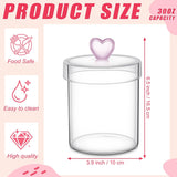 2 Pack Valentine'S Day Glass Cookie Jars Candy Jars With Heart Lids 30 Oz Clear Glass Canisters Cute Food Storage Organizers For Overnight Oats,Kitchen Cookies,Coffee Beans,Dry Goods,Tea