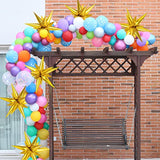 Gold Star Balloons - 74 Pcs Big 26 Inch Mylar Spike Balloons, 12 Point Star Explosion Foil Cone Balloon For Birthday, Wedding, Graduation, New Years, Party Supplies