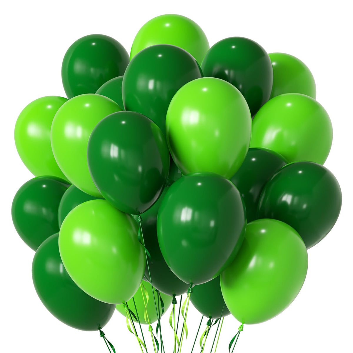 Green Balloons,12 Inch 50pcs Dark Green Lime Green Latex Balloons Green Party Decorations Balloons for St. Patrick's Day Birthday Jungle Safari Outdoor Events