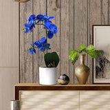 Blue Orchid Artificial Flowers In White Pot For Kitchen Bathroom Home Office Wedding Decor