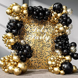 Black & Gold Balloon Arch Kit 133pcs for Party, Wedding, Graduation and Birthday Décor