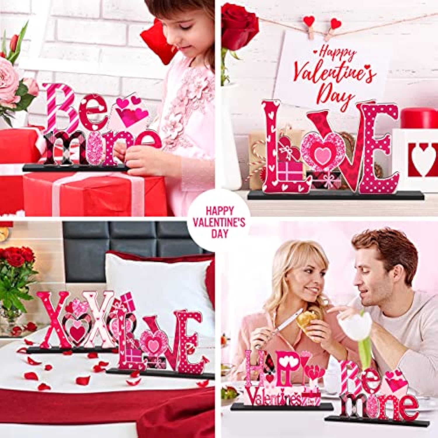 Valentine'S Day Decorations Romantic Tabletop Centerpiece Signs Love W