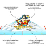 Mother'S Day Pop-Up Card For Her - 3D Wonder Woman Greeting Cards For Mom, Wife, Women - 5" X 7 Super Hero Card - Blank Notecard & Envelope Included