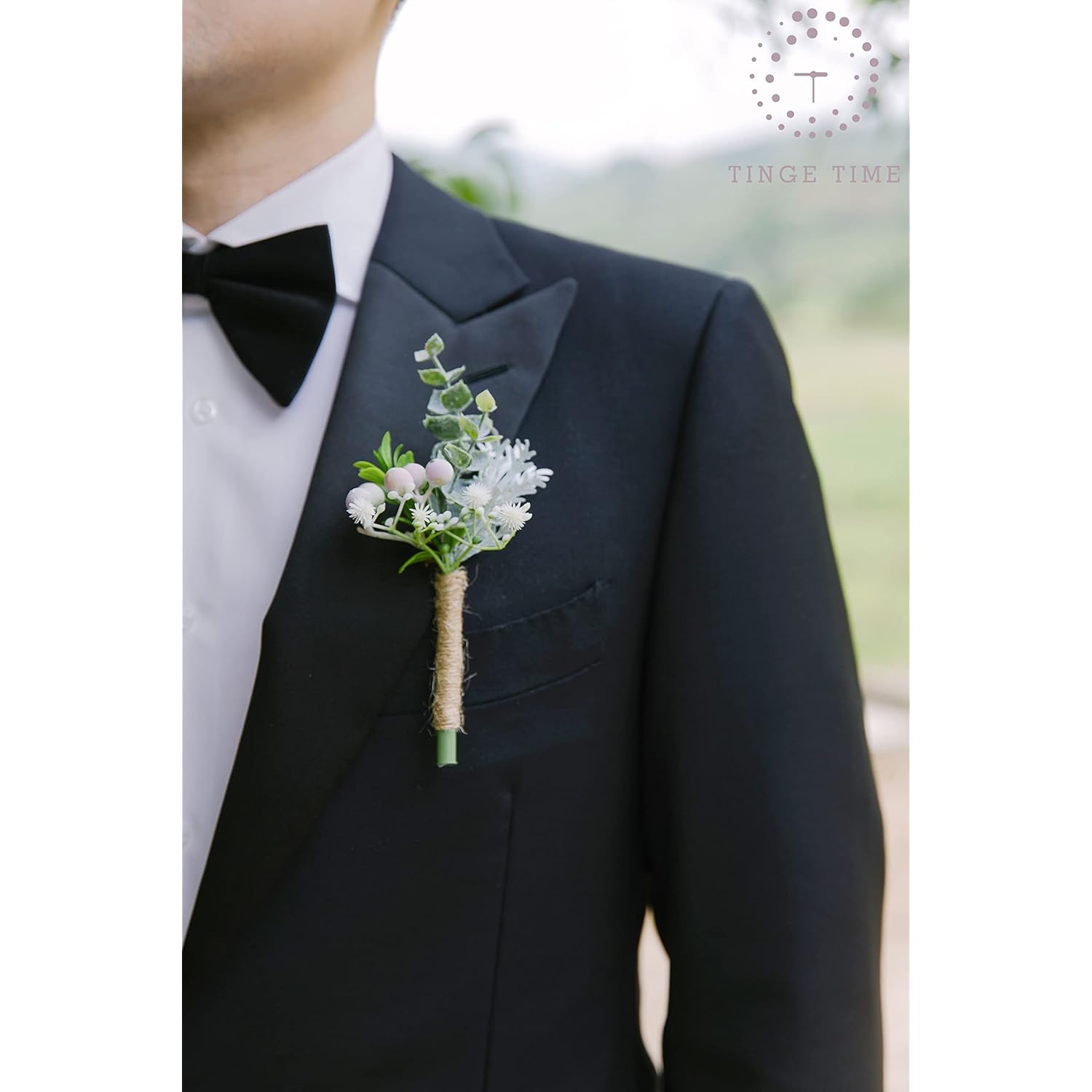 Boutonniere For Men Wedding,Artificial Greenery Boutineers For Wedding Ceremony Anniversary, Formal Dinner Party And Rustic Spring Wedding Marriage (10, Fresh Green)