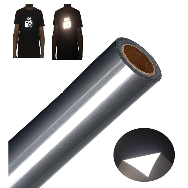 Reflective Heat Transfer Vinyl Roll - 12'' X 10' Reflective Htv, Dark Gray Ref