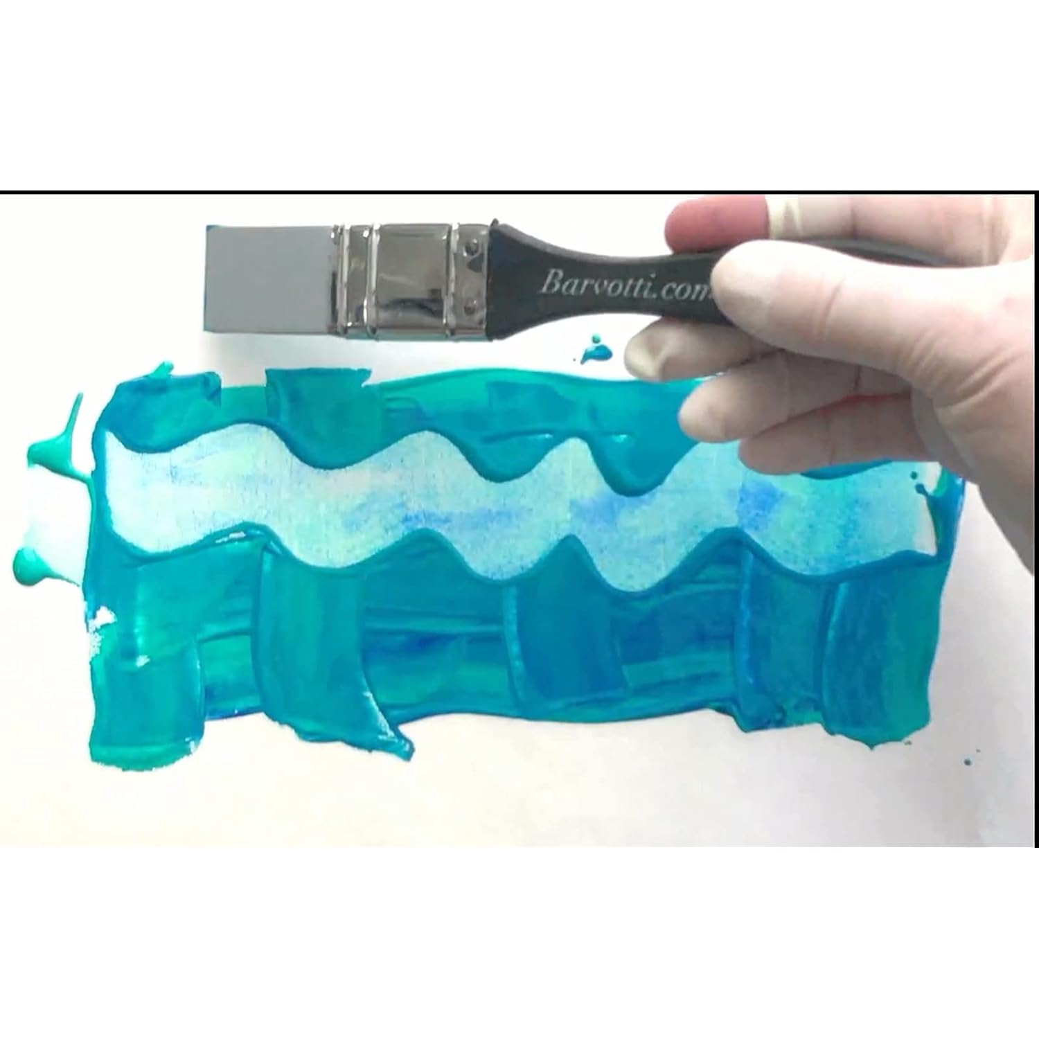 Silicone Color Shaper Brush (Mottler) - A Flat Sharp-Edged Flexible Tool To Apply, Move And Remove Acrylic Paints And Water Based Medium With Precision - A Studio Essential 1 Inch Wide