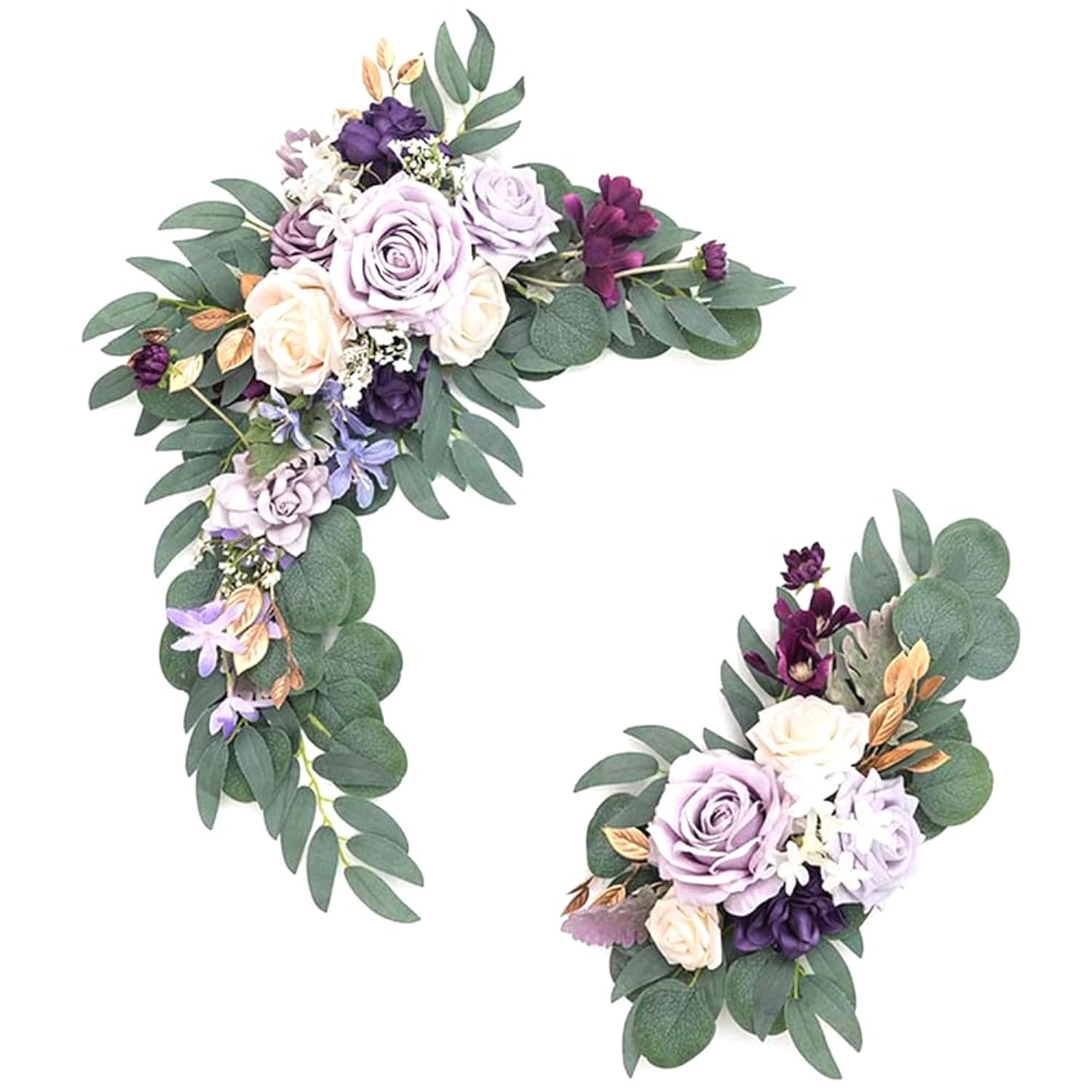 Artificial Wedding Arch,Faux Flower Swag Set Of 2 For Wedding Welcome Signs Floral Decorations And Wedding Reception Ceremony Signs