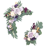 Artificial Wedding Arch,Faux Flower Swag Set Of 2 For Wedding Welcome Signs Floral Decorations And Wedding Reception Ceremony Signs