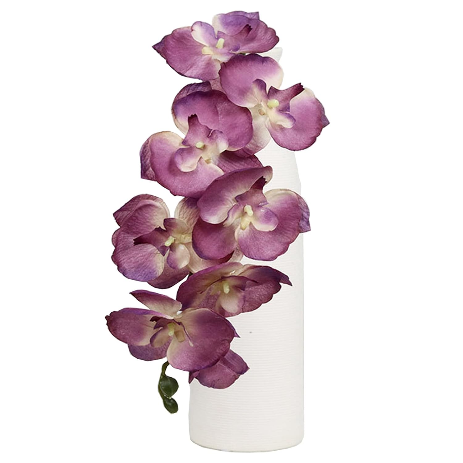 4 Pcs Silk Artificial Orchid Flowers Stem, 8 Heads Faux Phalaenopsis Flowers Branches 27.5'' Artificial Flowers Plants For Pots Vase Decor (Purple)