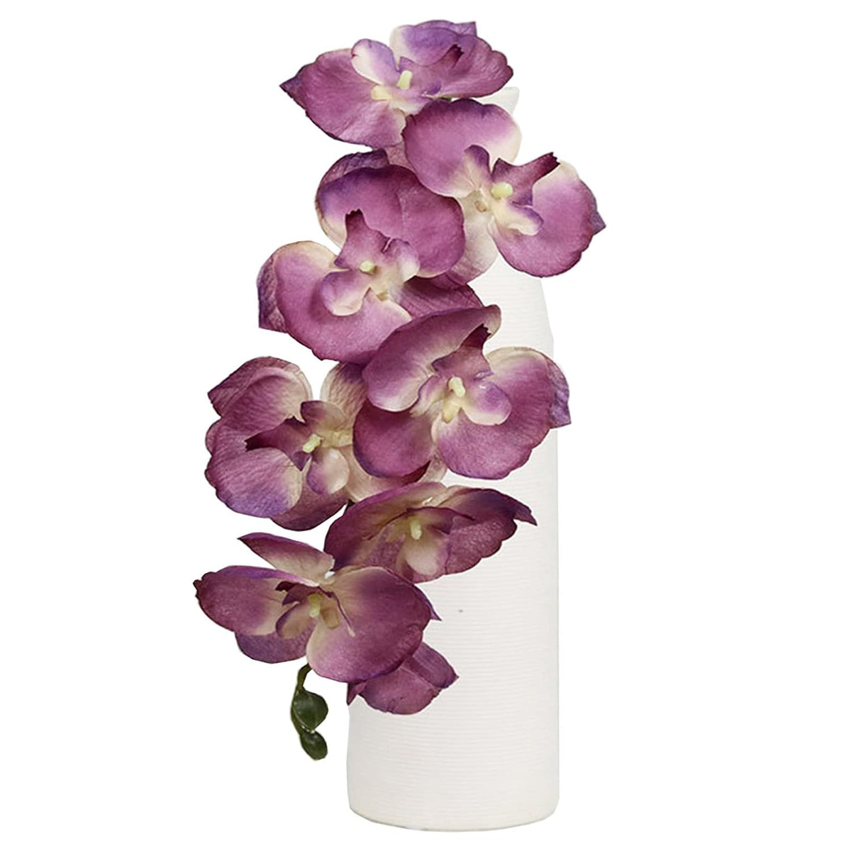 4 Pcs Silk Artificial Orchid Flowers Stem, 8 Heads Faux Phalaenopsis Flowers Branches 27.5'' Artificial Flowers Plants For Pots Vase Decor (Purple)