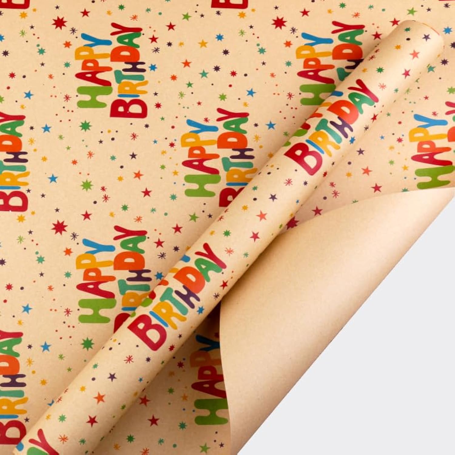 Birthday Wrapping Paper For Boys Girls Women Men,20 Sheets Gift Wrapping Paper With “Happy Birthday” Balloons, Colorful Stripes - Holiday Gift Wrap 27.5×19.7 Inches.