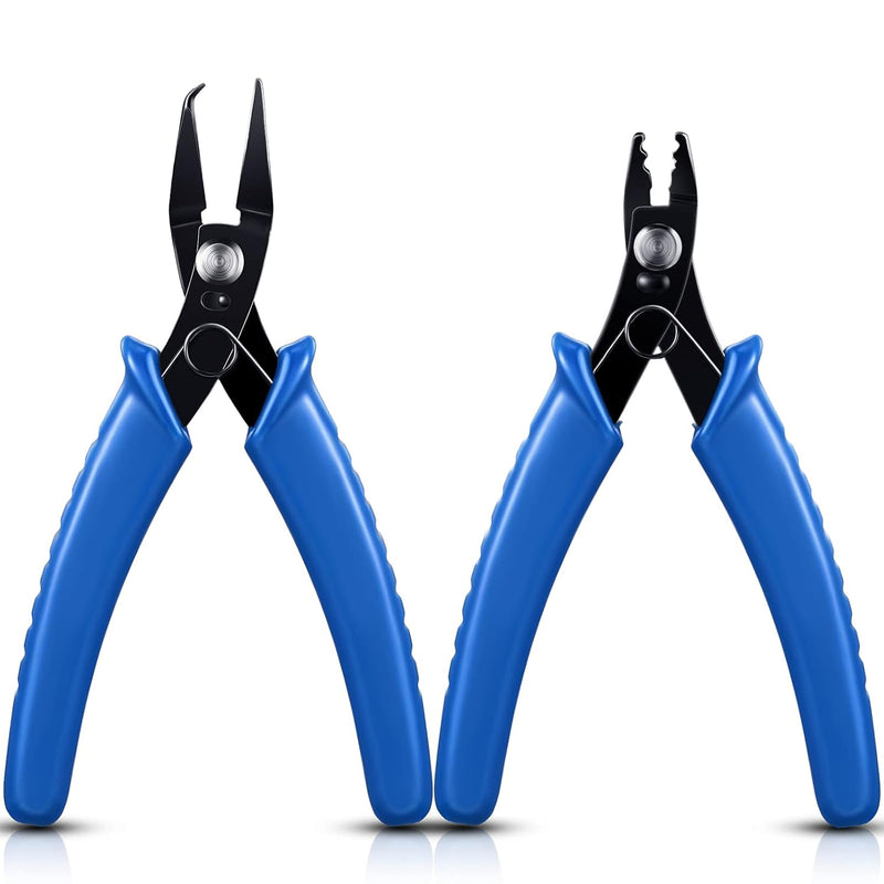 2 Pieces Jewelry Pliers Tool Set Includes Split Ring Pliers, Jewelry Bead Crim