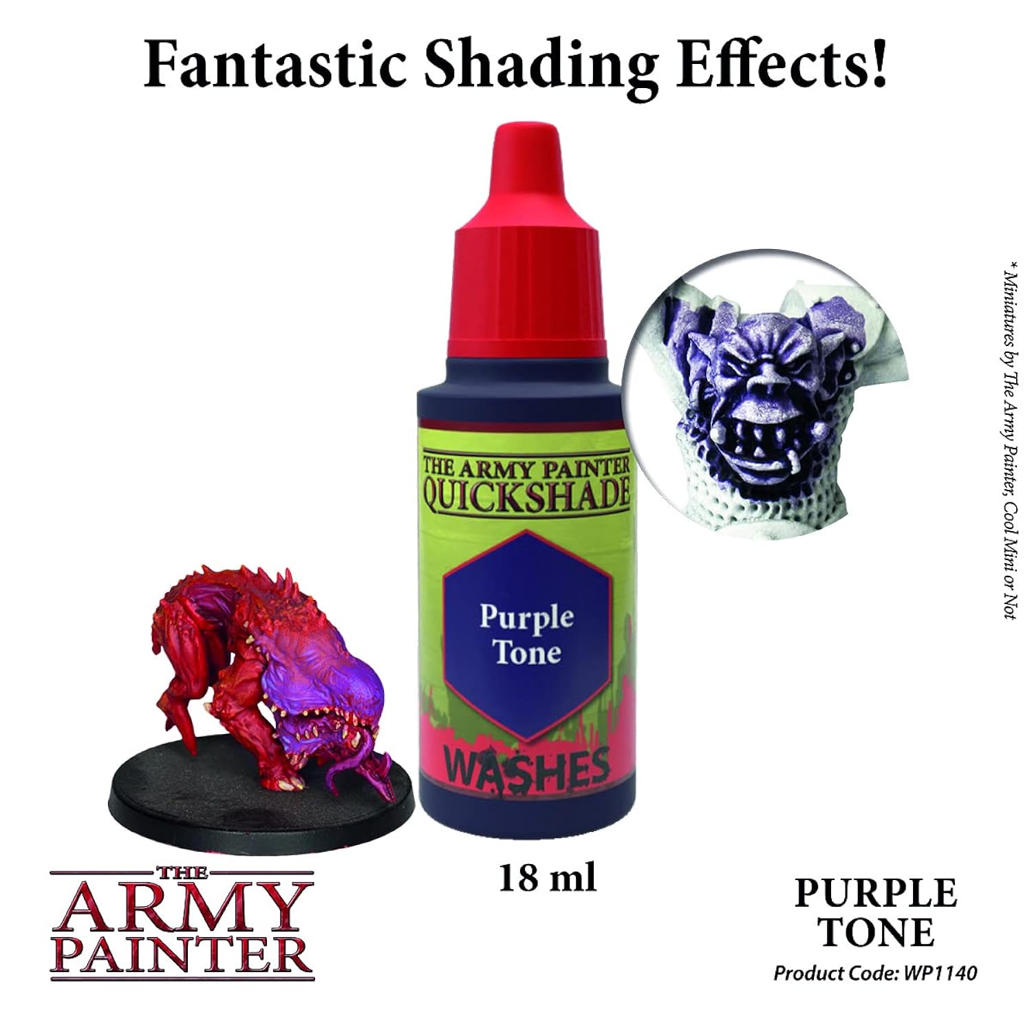 Purple Tone Ink - Quickshade Wash - Non-Toxic Lightly Pigmented Water Based Wash Paint For Tabletop Roleplaying, Boardgames, And Wargames Miniature Model Painting