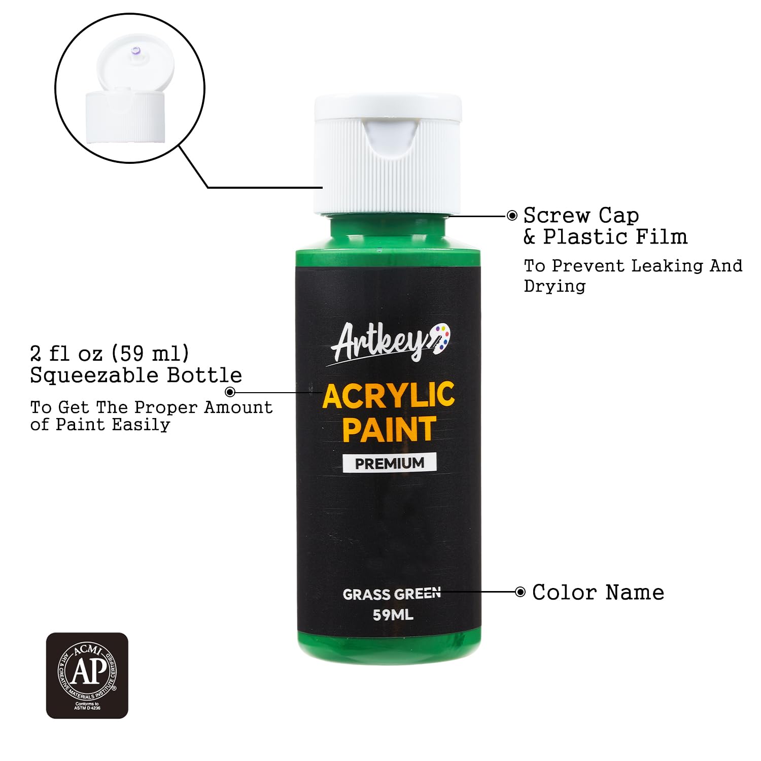 Acrylic Paint Set, 16 Colors 2 Oz/59 Ml Acrylic Paint Kit For Professional Artists & Beginners – Summer Bold Art & Craft Supplies For Canvas, Wood, Fabric, Rock, Leather, Ceramic, Glass