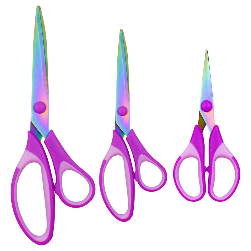 Craft Scissors Set Of 3 Pack Stainless Steel Titanium Coating Sewing S