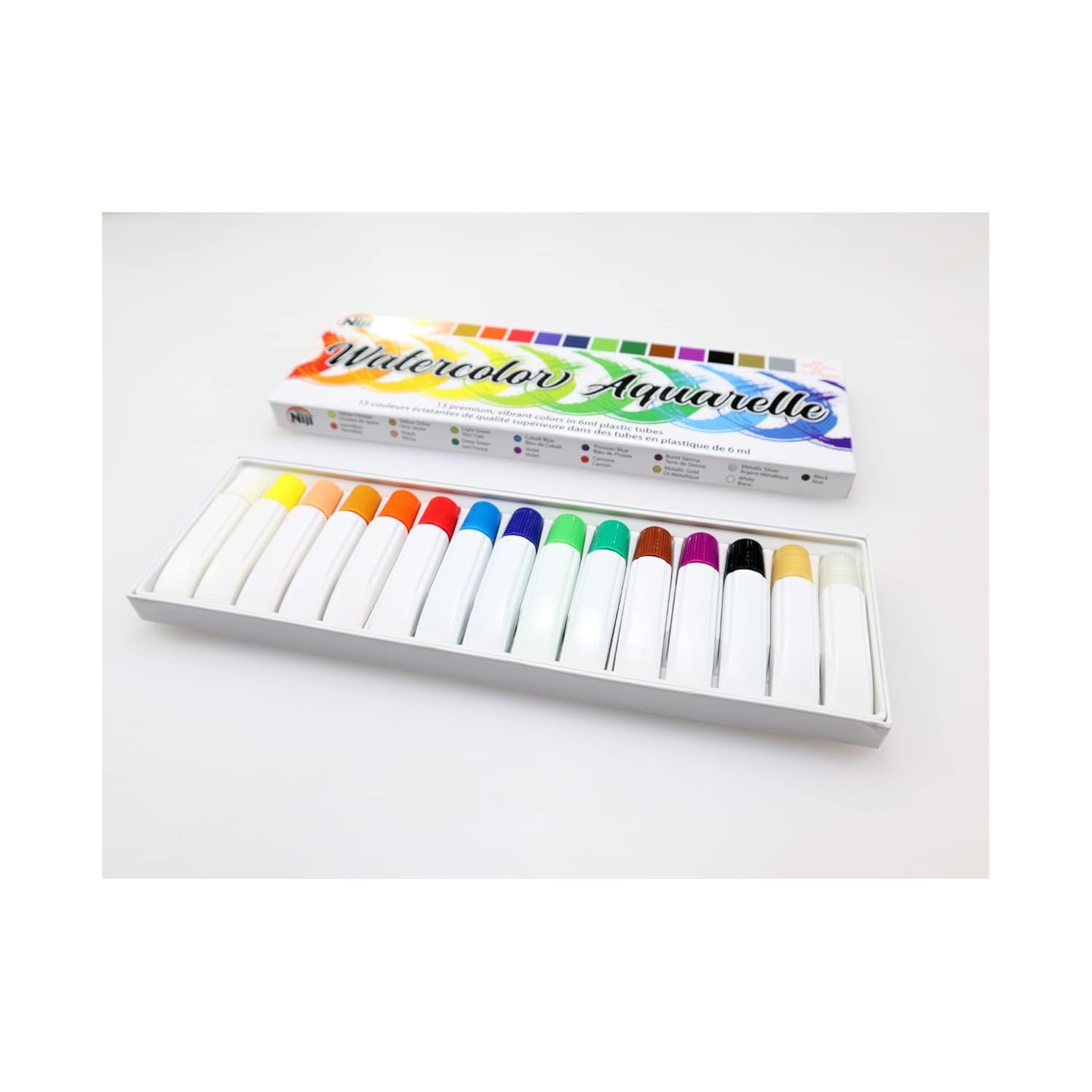 Yasutomo Niji Aquarelle Watercolor Set, 15 Colors