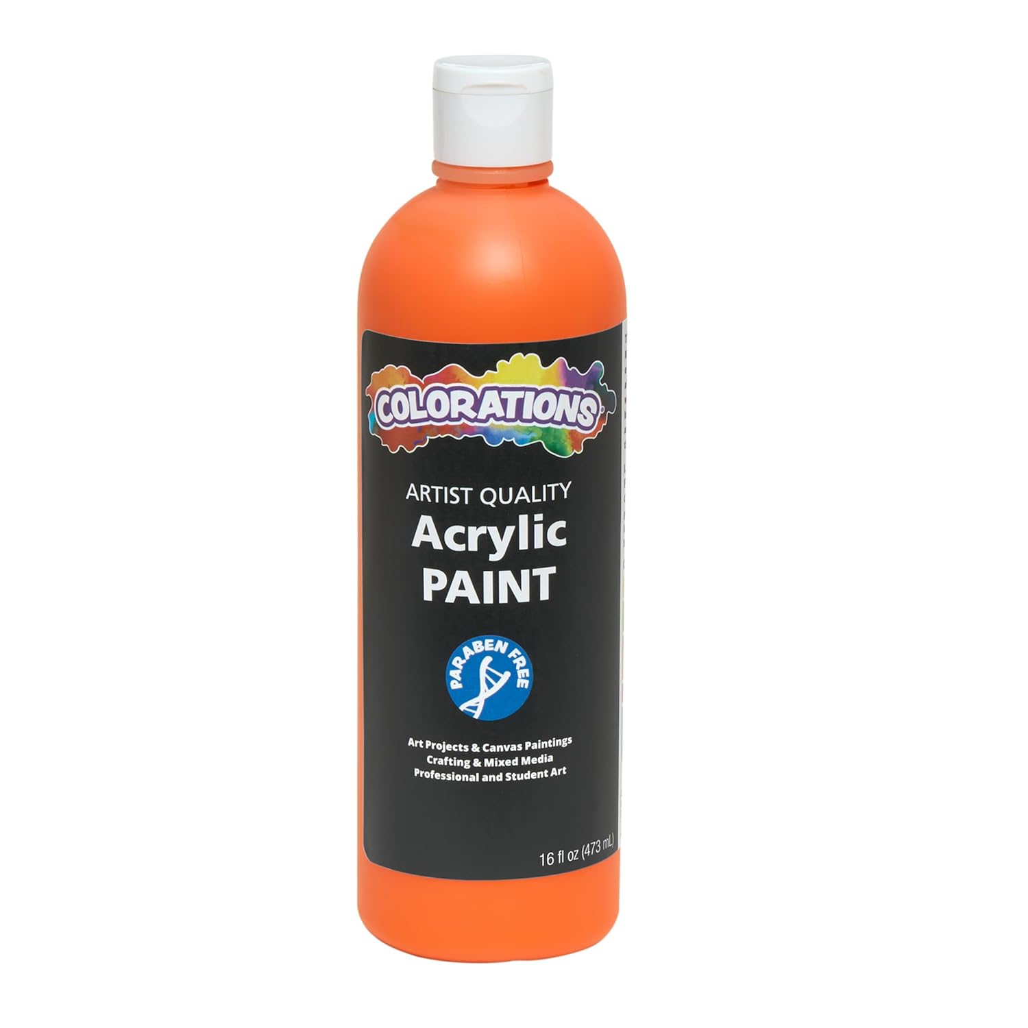 Artist Quality Acrylic Orange Paint - 16 Oz (473Ml) - Made In United States, Paraben-Free, Non-Toxic, Acrylic Paint For Adults And Kids
