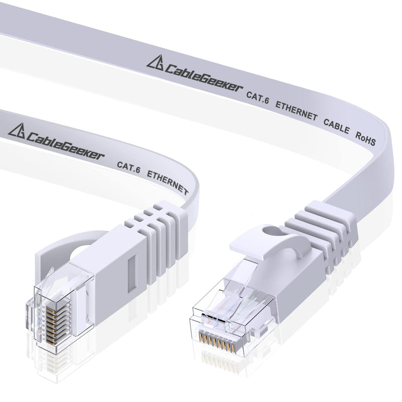 Cat 6 Ethernet Cable 10Ft 5 Pack, Flat Internet Network Cord - Cat6 Ethernet P