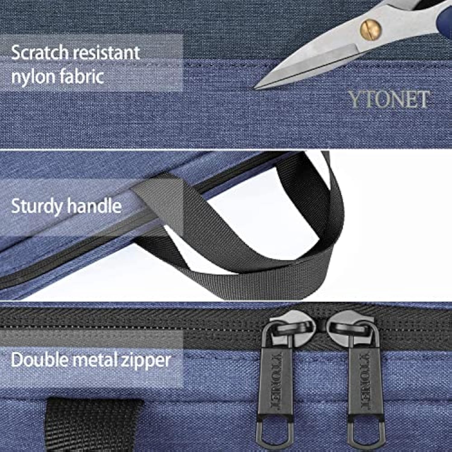 14 Inch Laptop Sleeve, Tsa Laptop Case With Handle, Water Resistant Protective Computer Carrying Case, Compatible With Hp Dell Lenovo Asus Notebooks, Gift For Men Women, Dark Blue