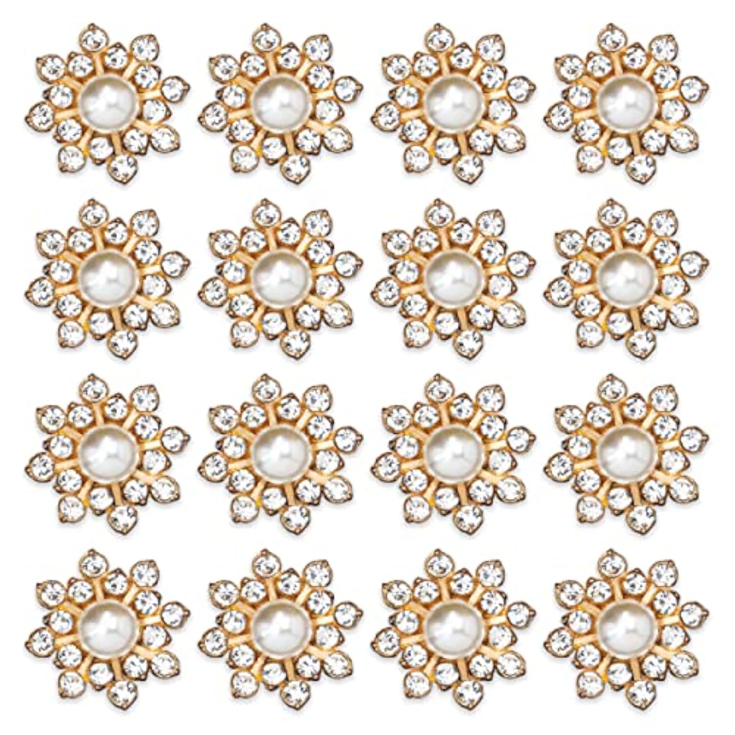 30Pcs Rhinestone Pearl Button Accessories Jewelry Decoration Embellish