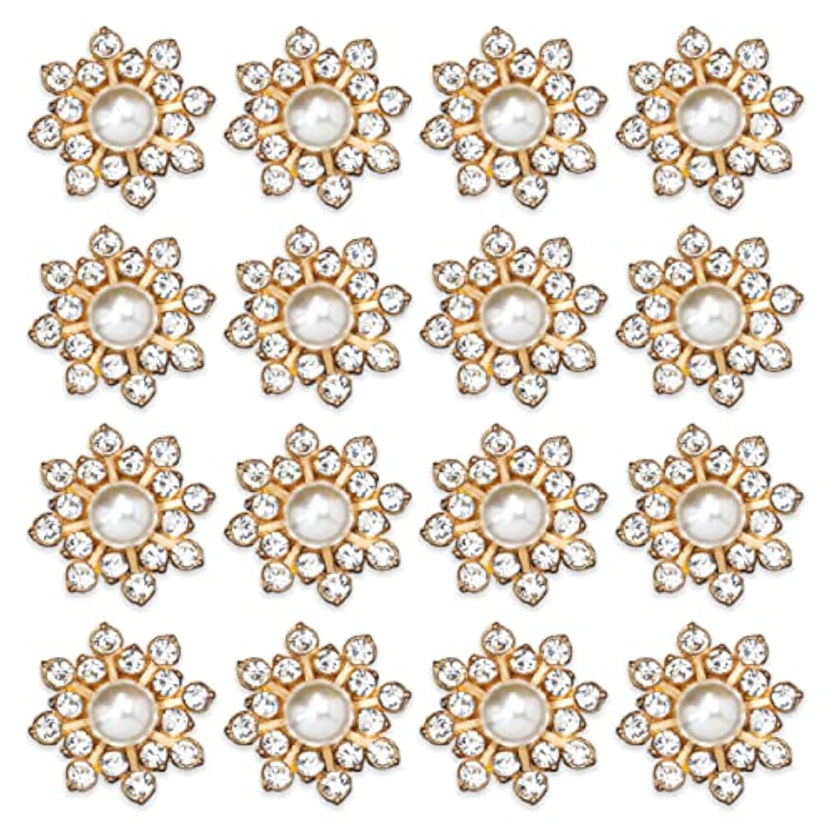 30Pcs Rhinestone Pearl Button Accessories Jewelry Decoration Embellish