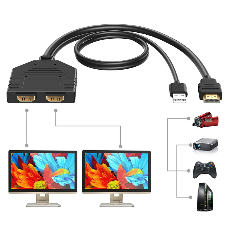 4K 60Hz Hdmi Splitter 1 In 2 Out Hdmi Cable Male To Dual Female Hdmi 2.0 With