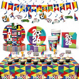 74 Pcs Soccer Party Supplies and Soccer Party Decorations Set