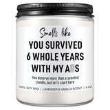 6 Year Anniversary Candle For Him, Her - 6Th Anniversary Iron Gifts For Women, Men, Wife, Husband - 6 Year Wedding Anniv. Gifts For Couple - 6 Years Of Marriage Presents