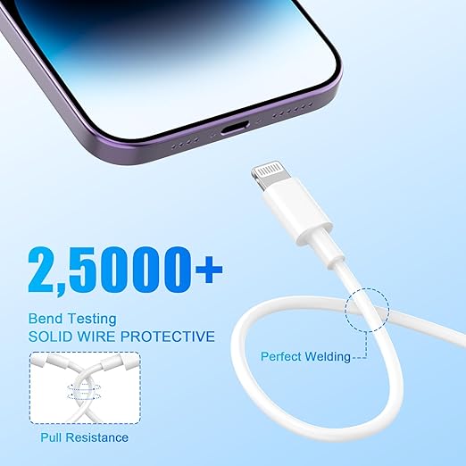 2 Pack 10FT USB C to Lightning Cable MFi Certified Fast Charging iPhone Charger Cord