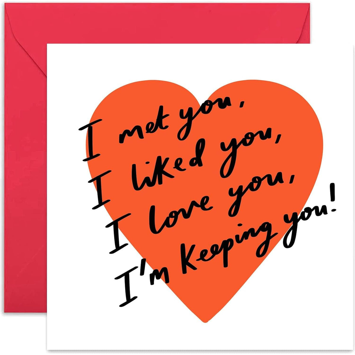 Old English Co. I'M Keeping You Valentine'S Day Card - Funny Joke Anniversary Card | Humour Love Card For Husband, Wife, Boyfriend, Girlfriend | Blank Inside & Envelope Included