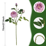Real Touch Purple Austin Roses Peonies Artificial Flowers 4 Bouquets Latex Fake Peonies With Long Stem Realistic Faux Peonies For Wedding Party Home Table Centerpieces Decor (Deep Purple)