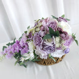 Purple Rose Wedding Bouquets Artificial Lavender Flowers Wedding Bouquets For Bride Bridesmaid Bouquet Faux Bouquet Bride Bridesmaid Holding Flower For Wedding Decor