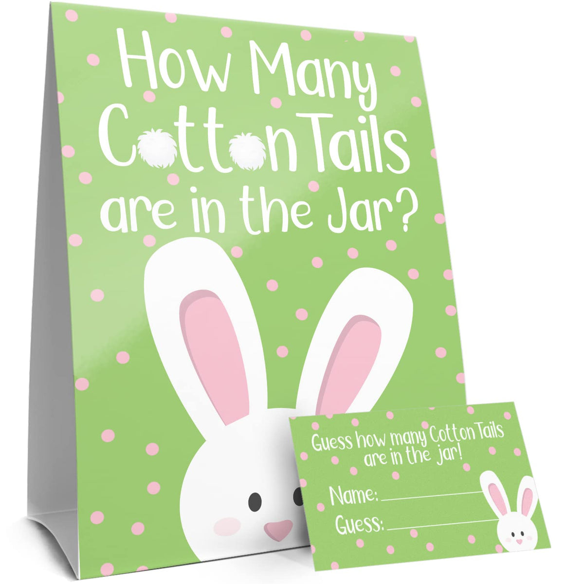 Spring Game For Classroom Parties, How Many Cotton Tails In The Jar Easter Party Game, Bunny Brunch (Sign With Cards)