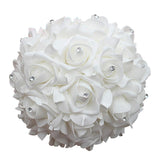 Wedding Bouquets Crystal Pe Roses Bridal Bridesmaid Wedding Hand Holding Bouquet Artificial Fake Flowers Toss Bouquet, Silver