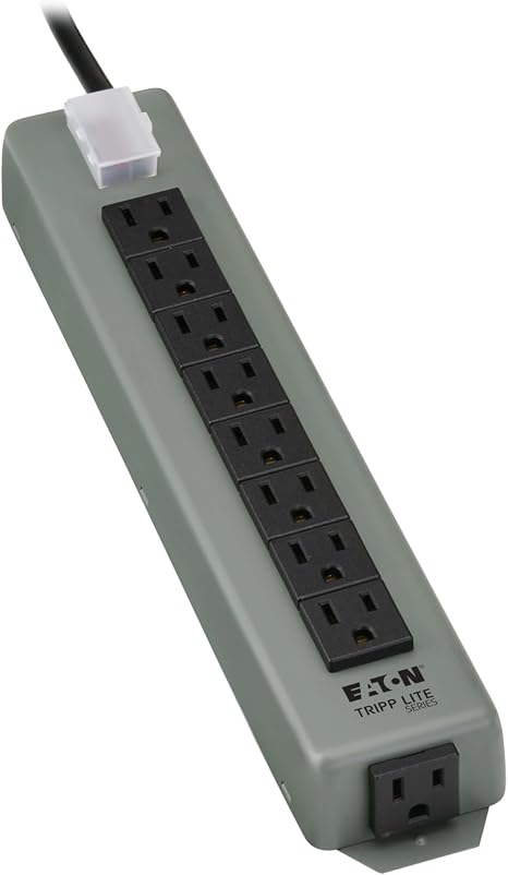9 Outlet Heavy Duty Metal Power Strip 15 Ft Extension Cord Wall Mount Under Desk