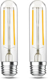 2 Pack T10 LED Tubular Bulbs 4W 2700K Warm White Dimmable E26 Edison Light Bulbs