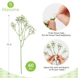 Babys Breath Artificial Flowers 60 Pcs, White Artificial Baby Breath Bulk For Diy Floral Bouquets For Wedding, Fake Babies Breath Real Touch Flowers For Home Decorations