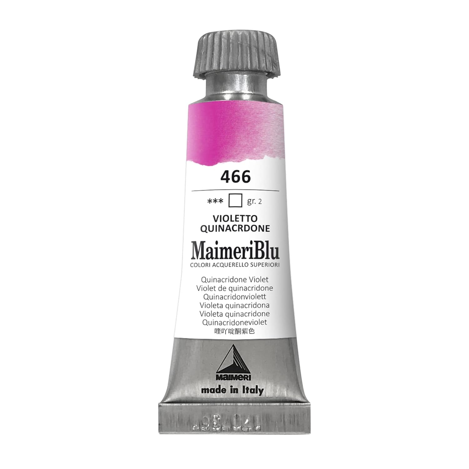 MaimeriBlu 12ml Single-Pigment Watercolor Paint - Quinacridone Violet PV55 Professional Watercolor Paint - Lightfast and Transparent Watercolor Paint Tube for Artists