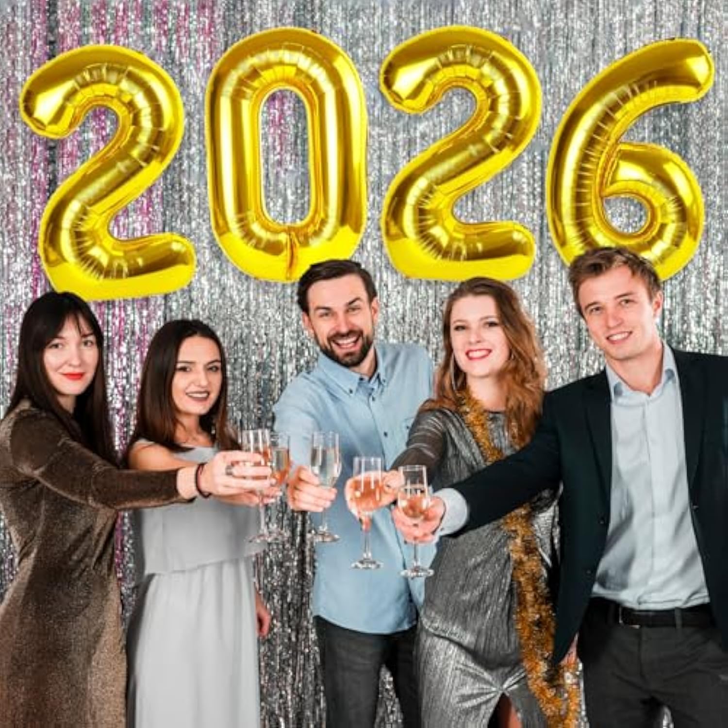 40 Inch Gold 2026 Number Balloons for New Year Party and Celebrations