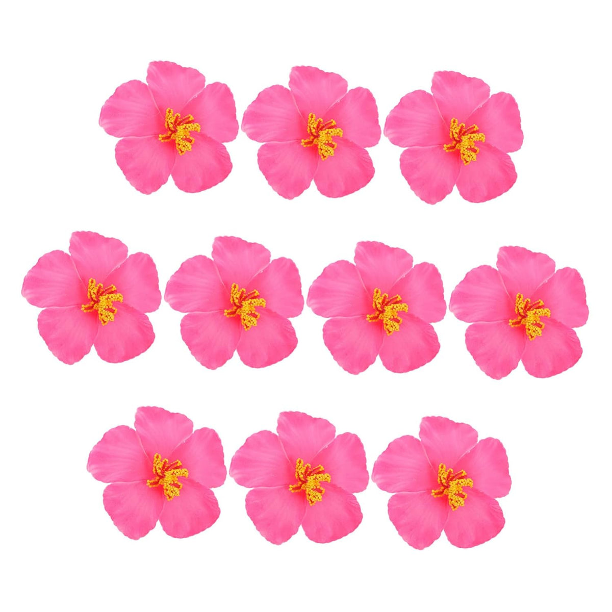 10 Pieces Artificial Hibiscus Flower Faux Tropical Flowers Pink Fake Hibiscus Flowers Vivid Plumeria Flowers For Hawaii Luau Summer Tableto Party Supplies Diy Decoration