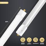 10 Pack 8FT T8 T12 LED Tube Bulbs 6500K Daylight FA8 Single Pin Fluorescent Replacement