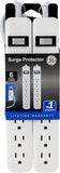 6 Outlet Surge Protector Power Strip with 3 ft Extension Cord