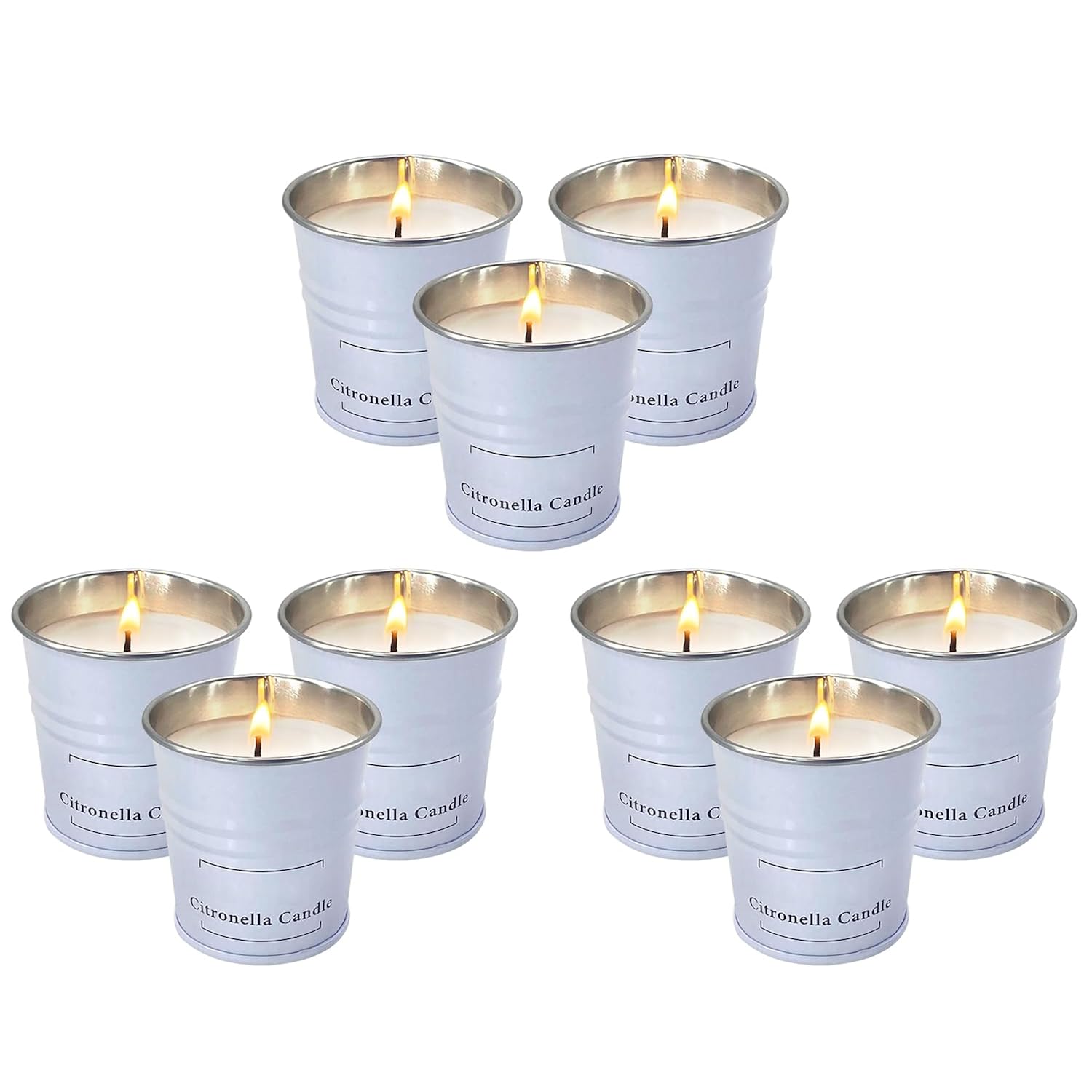 Enhanced Scents Outdoor Citronella Candles, 9 Pack, White, Repel Scented Candles, Control, For Patio, Camping, Outside, Home Scented