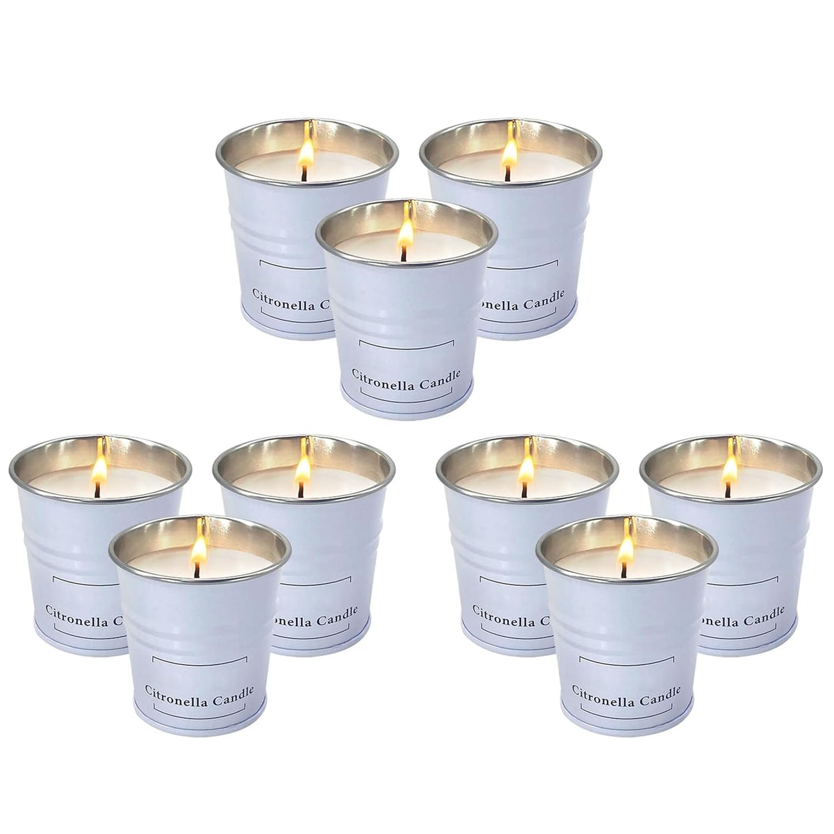 Enhanced Scents Outdoor Citronella Candles, 9 Pack, White, Repel Scented Candles, Control, For Patio, Camping, Outside, Home Scented