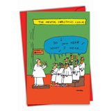 Hilarious Christmas Greeting Card With 5 X 7 Inch Envelope (1 Card) Merry Christmas Holiday John Callahan’S Insane Choir C6141Xsg
