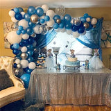 Blue Silver Balloons for Boys, 60PCS Thick Retirement Birthday Balloon Men