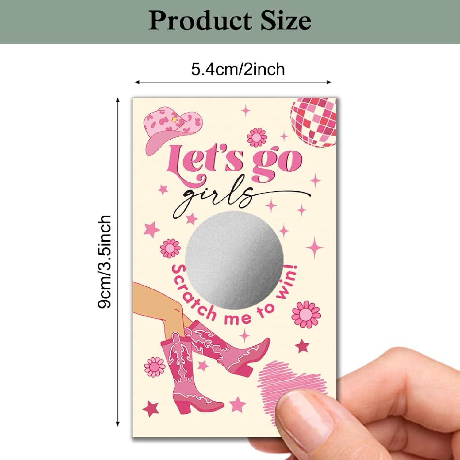 50 Pack Let'S Go Girl Theme Scratch Off, Pink Cowgirl Birthday Party, Truth Or Dare Bachelorette Party Scratch Offs, Gno Bachelorette Party Game, Disco Rodeo Western Space Cowgirl Invite