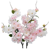 2Pcs Artificial Cherry Blossom Flower Bulk Plum Pink Silk Peach Flowers Cherry Blossom Branches With Leaves For Spring Summer Decor Home Wedding Party Table Centerpieces