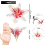 24Pcs 5.5" Large Fake Lilies Flower Heads With Realistic Stamens,24Pcs Pink Artificial Flower Heads, Bulk Silk Flowers For Crafts, Cake Decorating, Wedding Party Wreath, Home Decor